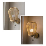 Maxbell Bamboo Wall Mount Sconce Lamp Light Retro Style for Living Room Home