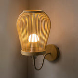 Maxbell Bamboo Wall Mount Sconce Lamp Light Retro Style for Living Room Home