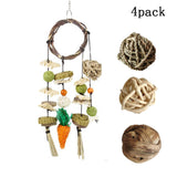Maxbell Rabbit Chew Toy Rattan Grass Balls Bite Grind Toy Hay Sticks for Cockatiel