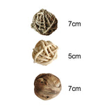 Maxbell Rabbit Chew Toy Rattan Grass Balls Bite Grind Toy Hay Sticks for Cockatiel