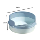Maxbell Pet Litter Tray Circular Design Easy to Clean Removable for Kitten Bunny Blue