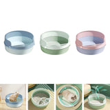 Maxbell Pet Litter Tray Circular Design Easy to Clean Removable for Kitten Bunny Blue