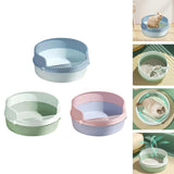 Maxbell Pet Litter Tray Circular Design Easy to Clean Removable for Kitten Bunny Blue