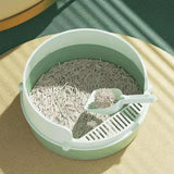 Maxbell Pet Litter Tray Circular Design Easy to Clean Removable for Kitten Bunny Blue