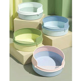 Maxbell Pet Litter Tray Circular Design Easy to Clean Removable for Kitten Bunny Blue