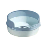 Maxbell Pet Litter Tray Circular Design Easy to Clean Removable for Kitten Bunny Blue