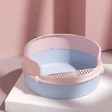 Maxbell Pet Litter Tray Circular Design Easy to Clean Removable for Kitten Bunny Blue