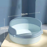 Maxbell Pet Litter Tray Circular Design Easy to Clean Removable for Kitten Bunny Blue