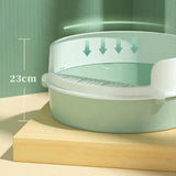 Maxbell Pet Litter Tray Circular Design Easy to Clean Removable for Kitten Bunny Blue