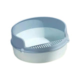 Maxbell Pet Litter Tray Circular Design Easy to Clean Removable for Kitten Bunny Blue
