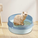 Maxbell Pet Litter Tray Circular Design Easy to Clean Removable for Kitten Bunny Blue