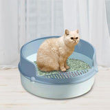 Maxbell Pet Litter Tray Circular Design Easy to Clean Removable for Kitten Bunny Blue