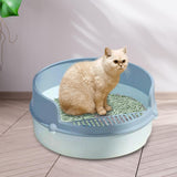 Maxbell Pet Litter Tray Circular Design Easy to Clean Removable for Kitten Bunny Blue
