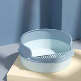 Maxbell Pet Litter Tray Circular Design Easy to Clean Removable for Kitten Bunny Blue