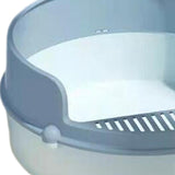 Maxbell Pet Litter Tray Circular Design Easy to Clean Removable for Kitten Bunny Blue