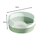 Maxbell Pet Litter Tray Circular Design Easy to Clean Removable for Kitten Bunny Green