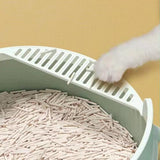 Maxbell Pet Litter Tray Circular Design Easy to Clean Removable for Kitten Bunny Green