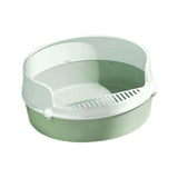 Maxbell Pet Litter Tray Circular Design Easy to Clean Removable for Kitten Bunny Green
