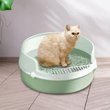 Maxbell Pet Litter Tray Circular Design Easy to Clean Removable for Kitten Bunny Green