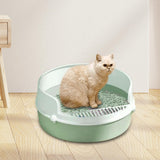Maxbell Pet Litter Tray Circular Design Easy to Clean Removable for Kitten Bunny Green