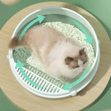 Maxbell Pet Litter Tray Circular Design Easy to Clean Removable for Kitten Bunny Green