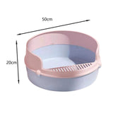 Maxbell Pet Litter Tray Circular Design Easy to Clean Removable for Kitten Bunny Pink