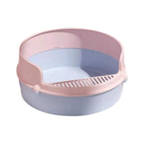 Maxbell Pet Litter Tray Circular Design Easy to Clean Removable for Kitten Bunny Pink