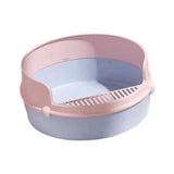 Maxbell Pet Litter Tray Circular Design Easy to Clean Removable for Kitten Bunny Pink