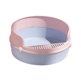 Maxbell Pet Litter Tray Circular Design Easy to Clean Removable for Kitten Bunny Pink