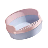 Maxbell Pet Litter Tray Circular Design Easy to Clean Removable for Kitten Bunny Pink