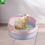Maxbell Pet Litter Tray Circular Design Easy to Clean Removable for Kitten Bunny Pink