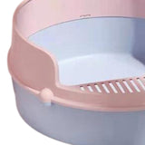 Maxbell Pet Litter Tray Circular Design Easy to Clean Removable for Kitten Bunny Pink