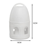 Maxbell Bird Water Drinker Parakeet Chicken Dove Feeder with Hanging Handle White 5L