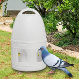 Maxbell Bird Water Drinker Parakeet Chicken Dove Feeder with Hanging Handle White 5L
