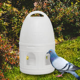 Maxbell Bird Water Drinker Parakeet Chicken Dove Feeder with Hanging Handle White 5L