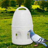 Maxbell Bird Water Drinker Parakeet Chicken Dove Feeder with Hanging Handle White 5L