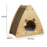 Maxbell Triangle Cat Scratcher Box Lounge Bed Corrugated Cardboard Widely Used with Cushion