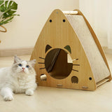 Maxbell Triangle Cat Scratcher Box Lounge Bed Corrugated Cardboard Widely Used without Cushion