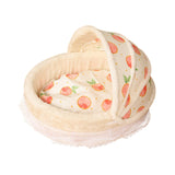 Maxbell Cave Cat Bed Dog Tent Strawberry Decorative Sleeping Calming Warm Pet House