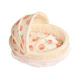 Maxbell Cave Cat Bed Dog Tent Strawberry Decorative Sleeping Calming Warm Pet House