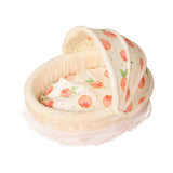 Maxbell Cave Cat Bed Dog Tent Strawberry Decorative Sleeping Calming Warm Pet House