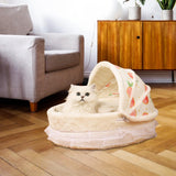 Maxbell Cave Cat Bed Dog Tent Strawberry Decorative Sleeping Calming Warm Pet House