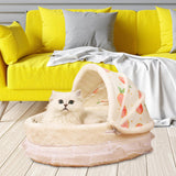 Maxbell Cave Cat Bed Dog Tent Strawberry Decorative Sleeping Calming Warm Pet House