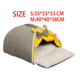 Maxbell Soft Semi Enclosed cave Bed Kennel Plush Bed for Small Dogs Kitty Kitten S