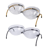 Maxbell Portable Dog Elevated Bowls Double Glass Bowls Pet Dishes Drinker for Puppy Black
