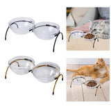 Maxbell Portable Dog Elevated Bowls Double Glass Bowls Pet Dishes Drinker for Puppy Black