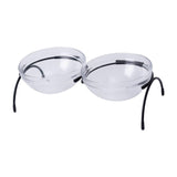 Maxbell Portable Dog Elevated Bowls Double Glass Bowls Pet Dishes Drinker for Puppy Black