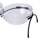Maxbell Portable Dog Elevated Bowls Double Glass Bowls Pet Dishes Drinker for Puppy Black