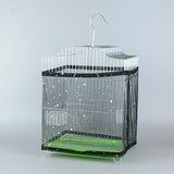 Maxbell Bird Cage Cover Birdcage Catcher for Budgies Parakeet Square Round Cages Black