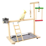 Maxbell Wooden Parrot Playstand Bird Playground Bird Perch Platform for Budgie